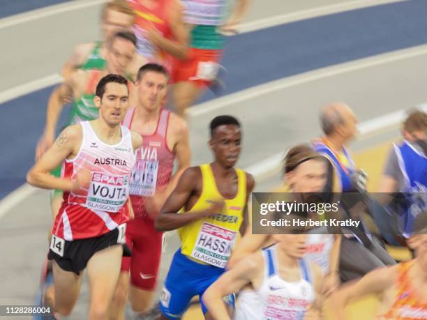 Andreas Vojta of Austria competes in the qualification heats of the men's 3000m event on March 1, 2019 in Glasgow, United Kingdom.