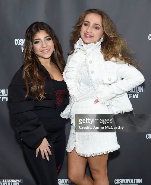 Milania Giudice and Isabella Barrett attend the Cosmopolitan NYFW fashion show during New York Fashion Week at Tribeca 360 on February 08, 2019 in...