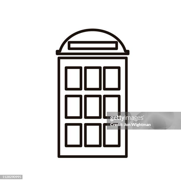 phone booth - thin line phone icon - telephone booth stock illustrations