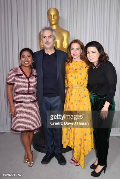 Alfonso Cuaron, Yalitza Aparicio, Marina de Tavira and Gabriela Rodriguez attend the 91st Oscars Nominee Champagne Tea Reception at Claridges Hotel...