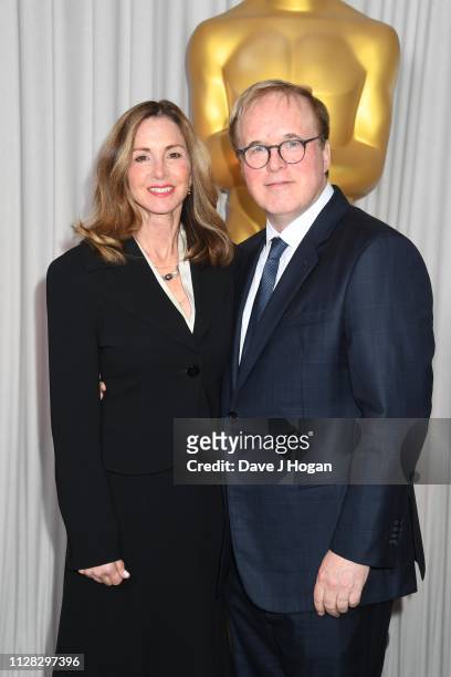 Elizabeth Canney and Brad Bird attend the 91st Oscars Nominee Champagne Tea Reception at Claridges Hotel on February 08, 2019 in London, England.