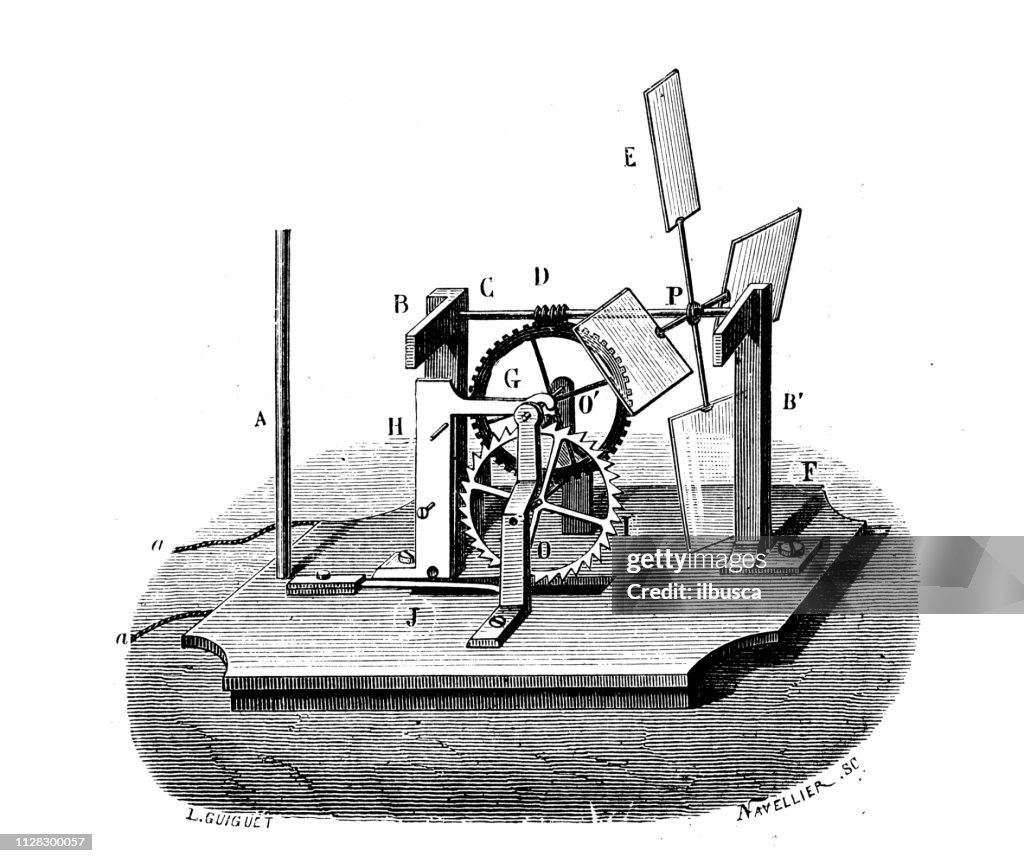 Anemometer Invention Antique Illustration Of Scientific Discoveries Anemometer High-Res ...
