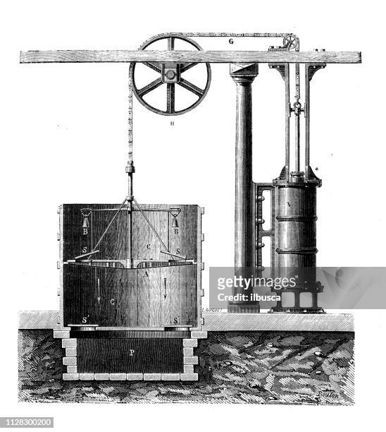 antique illustration of scientific discoveries: ventilation systems - air duct stock illustrations