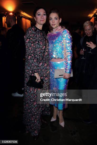 Ursula Strauss and Sina Martens attend the LOLA reception during the 69th Berlinale International Film Festival at Haus Ungarn on February 08, 2019...