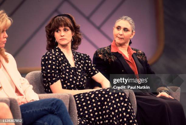 American actress Ally Sheedy and her mother, literary agent Charlotte Sheedy , on the Oprah Winfrey Show, Chicago, Illinois, February 12, 1991.