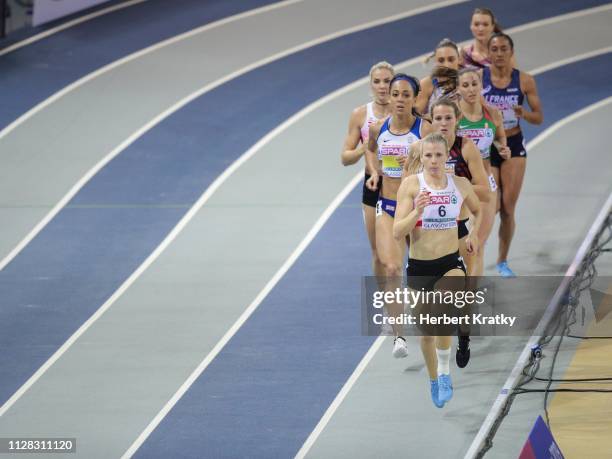 Verena Preiner of Austria, Katarina Johnson-Thompson of Great Britain, Anouk Vetter of the Netherlands and Ivona Dadic of Austria compete in the 800m...