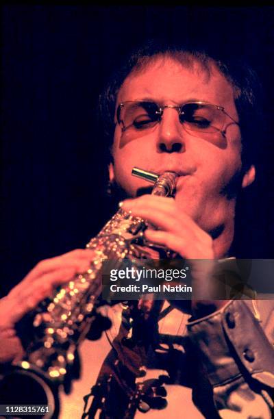 American Jazz musician Tom Scott plays saxophone as he performs onstage at the Aire Crown Theater, Chicago, Illinois, November 25, 1978.