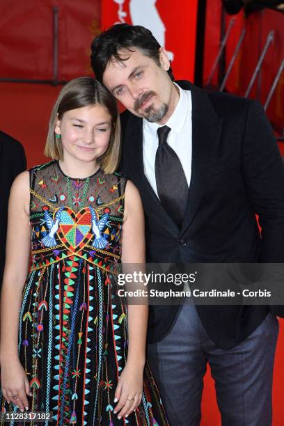 Casey Affleck and Anna Pniowsky attend the "Light Of My Life" premiere during the 69th Berlinale International Film Festival Berlin at Zoo Palast on...