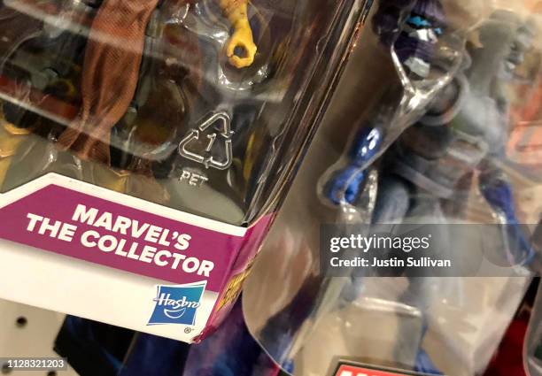 Hasbro toys are displayed at a Target store on February 08, 2019 in San Rafael, California. Hasbro reported fourth quarter earnings that fell short...