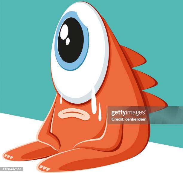 monster sadness - grief stock illustrations