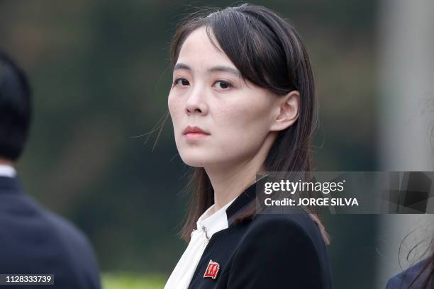 Kim Yo Jong, sister of North Korea's leader Kim Jong Un, attends wreath laying ceremony at Ho Chi Minh Mausoleum in Hanoi, March 2, 2019.