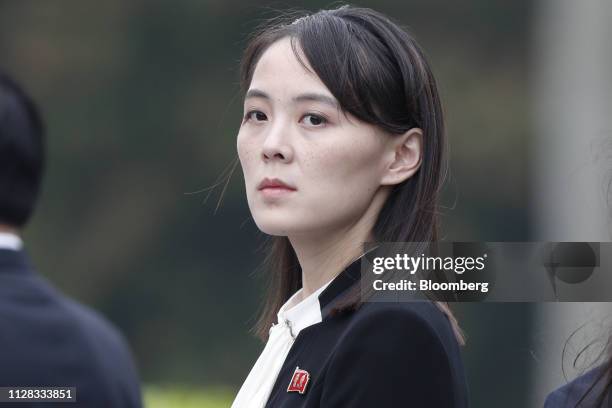 Kim Yo Jong, sister of North Korean leader Kim Jong Un, attends a wreath laying ceremony at the Ho Chi Minh Mausoleum in Hanoi, Vietnam, on Saturday,...