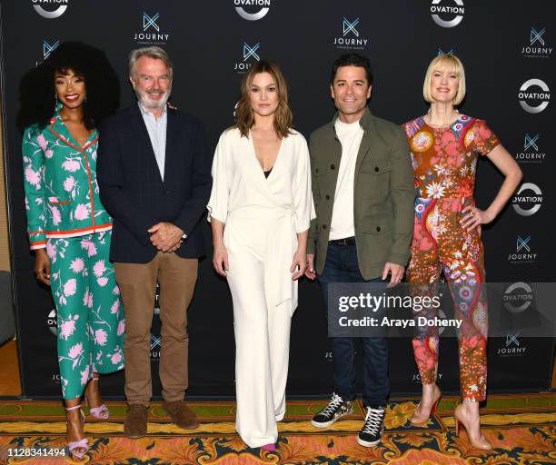 Chantel Riley, Sam Neill, Julia Stiles, Yannick Bisson and Lauren Lee Smith at Ovation Presents Upcoming Programming at 2019 Winter TCA Tour With...