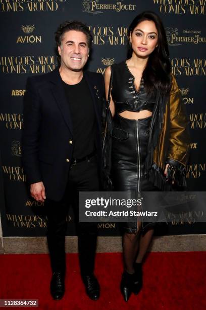 Gerard Maione and Ambra Battilana Gutierrez attend the What Goes Around Comes Around Madison Avenue Flagship Opening Celebration with Pernod Ricard...