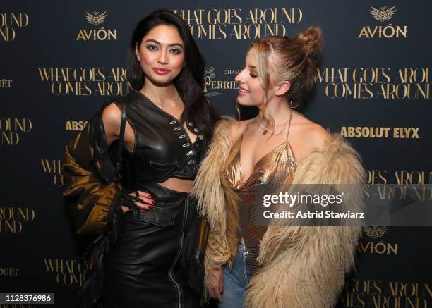 Ambra Battilana Gutierrez and Sophie Beem attend the What Goes Around Comes Around Madison Avenue Flagship Opening Celebration After Party with...