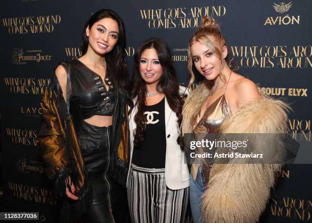 Ambra Battilana Gutierrez, and Sophie Beem attend the What Goes Around Comes Around Madison Avenue Flagship Opening Celebration After Party with...