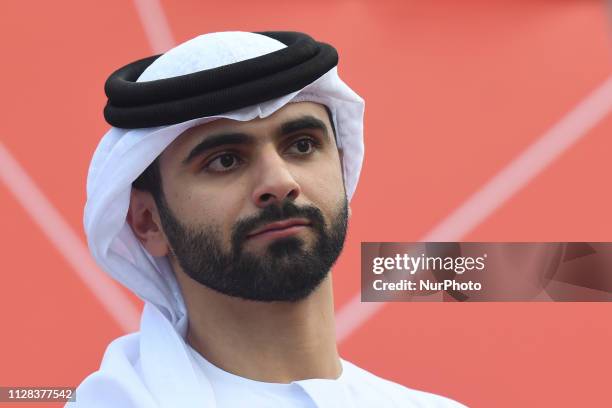 Sheikh Mansour Bin Mohammed Bin Rashid Al Maktoum during the Awards Ceremony, after he wins the inagural edition of the UAE Tour. On Saturday, March...