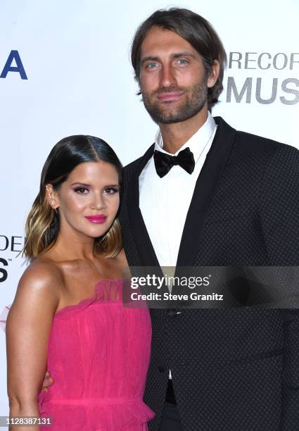 Maren Morris and Ryan Hurd arrive at the 2019 MusiCares Person Of The Year Honoring Dolly Parton at Los Angeles Convention Center on February 08,...