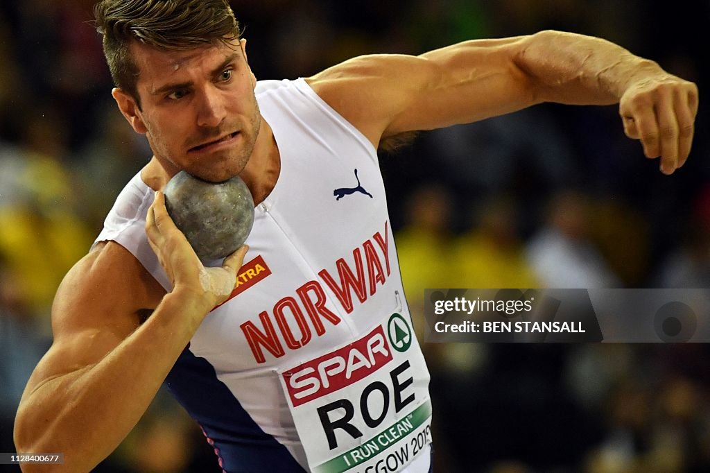 Martin Roe Norway's Martin Roe competes in the mens shot put heptathlon event at ...