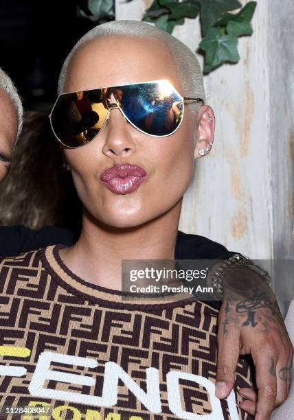 Amber Rose attends the Def Jam Pre-Grammy 2019 party at Catch LA sponsored by Courvoisier, Puma, Klasse 14 and Tik Tok on February 08, 2019 in West...