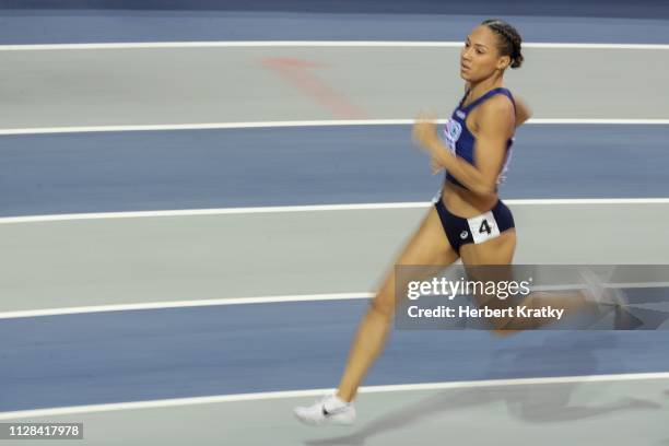Renelle Lamote of France competes in the semifnals of the women's 800m event on March 2, 2019 in Glasgow, United Kingdom.