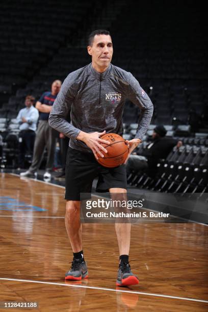 Assistant Coach Pablo Prigioni seen during warm up on February 27, 2019 at Barclays Center in Brooklyn, New York. NOTE TO USER: User expressly...
