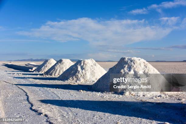 salt mounds at salar de uyuni - bolivian navy stock pictures, royalty-free photos & images