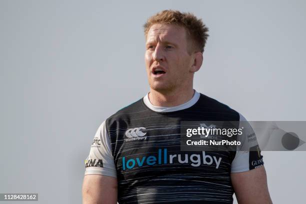 Bradley Davies of Ospreys during the Guinness PRO 14 match between Connacht Rugby and Ospreys at the Sportsground in Galway, Ireland on March 2, 2019