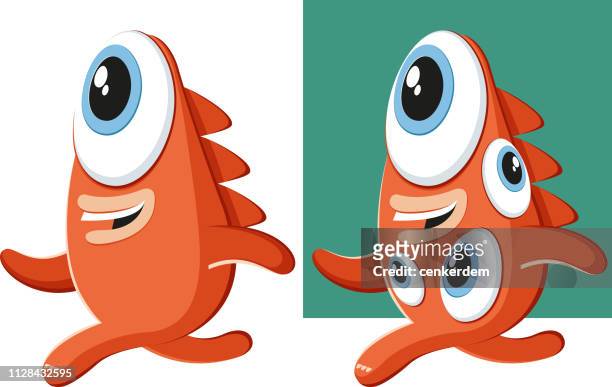mutant monsters - ugly cartoon characters stock illustrations
