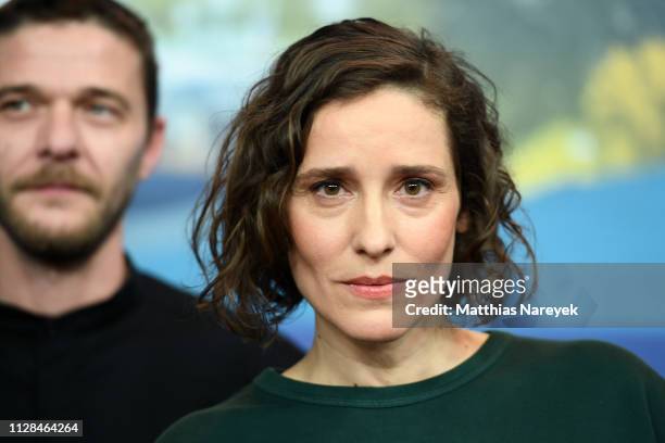 Angeliki Papoulia attends the "The Miracle of the Sargasso Sea" press conference during the 69th Berlinale International Film Festival Berlin at...