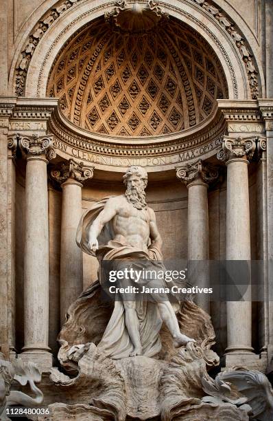 details of fontana di trevi - roman sculpture stock pictures, royalty-free photos & images