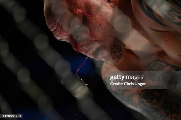 Anthony Smith looks on during his light heavyweight championship bout against Jon Jones during the UFC 235 event at T-Mobile Arena on March 2, 2019...