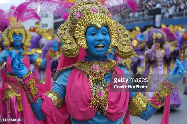 Parade of the Gaviões da Fiel, during the second day of the parades of the samba schools, of the special Carnival Group of Sao Paulo 2019, in the...
