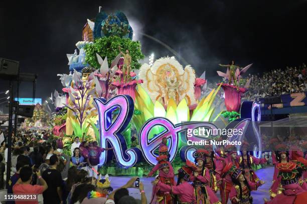 Parade of the Rosas de Ouro, during the second day of the parades of the samba schools, of the special Carnival Group of Sao Paulo 2019, in the...
