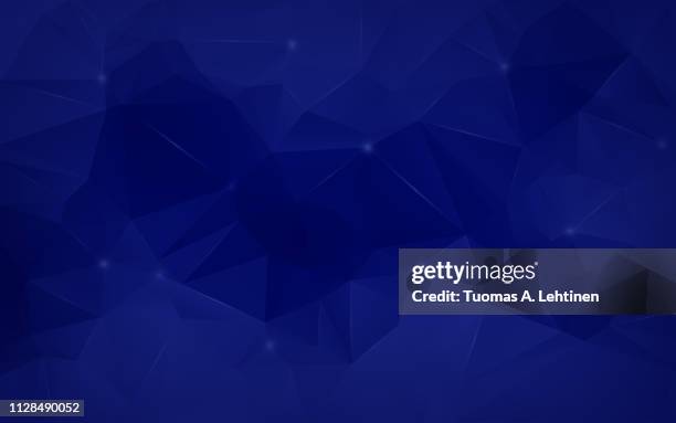 abstract dark blue low poly background - dark blue stock-fotos und bilder