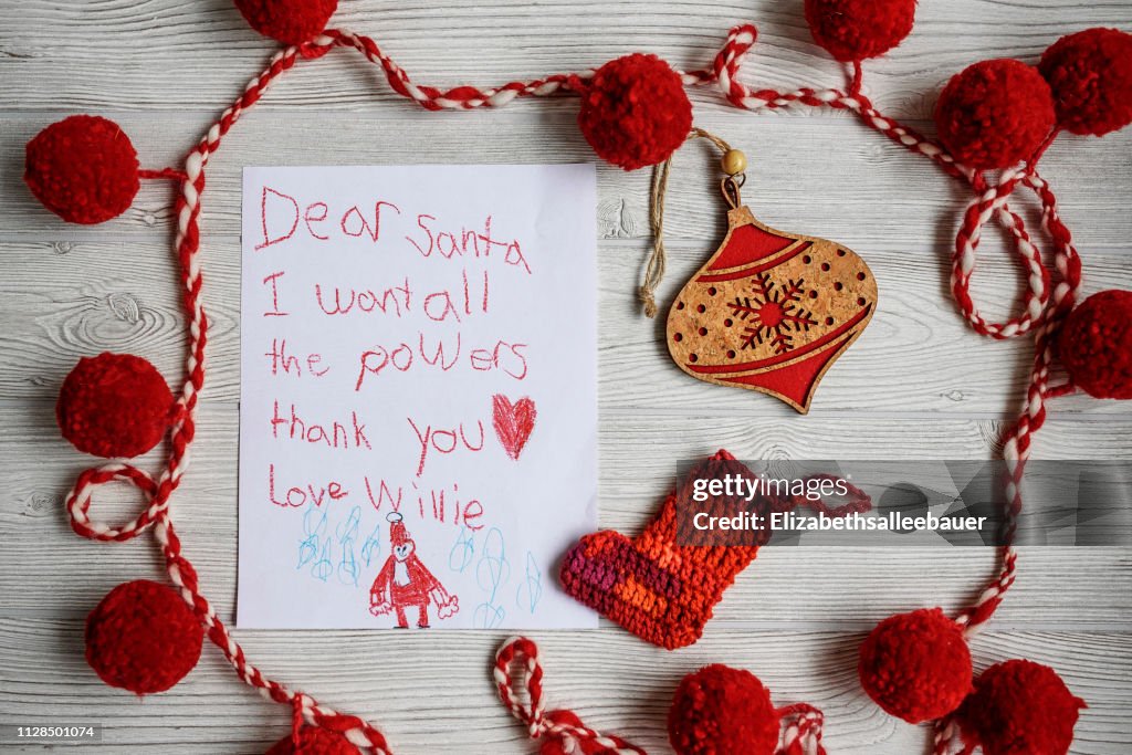 A letter to Santa asking for superhero powers