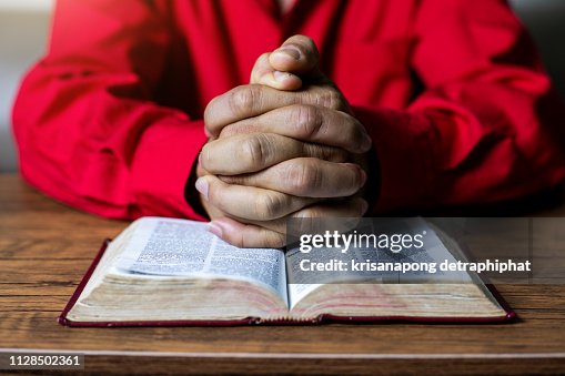 A man reading the Holy Bible A man reading the Holy Bible
