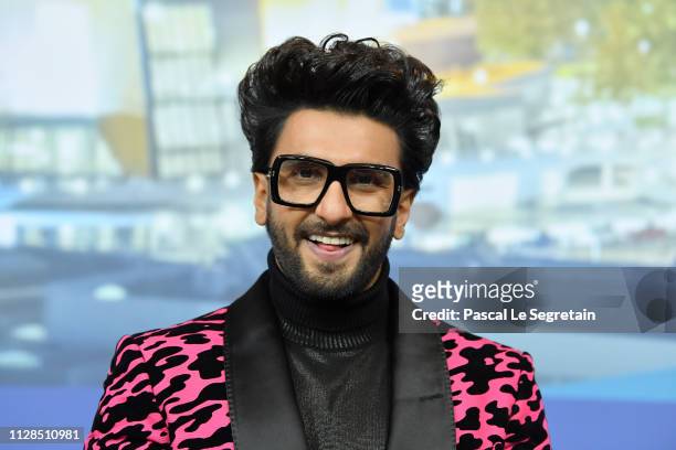 Ranveer Singh attends the "Gully Boy" press conference during the 69th Berlinale International Film Festival Berlin at Grand Hyatt Hotel on February...