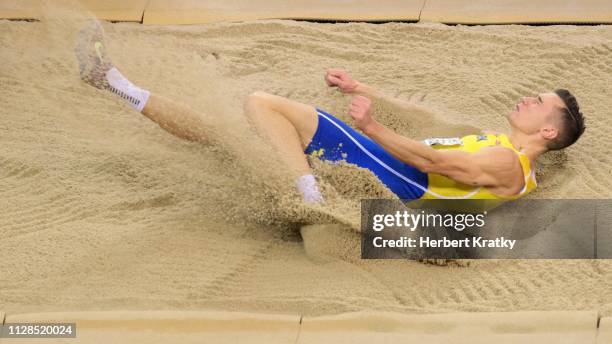 Thobias Nilsson Montler of Sweden competes in the men's long jump event on March 3, 2019 in Glasgow, United Kingdom.