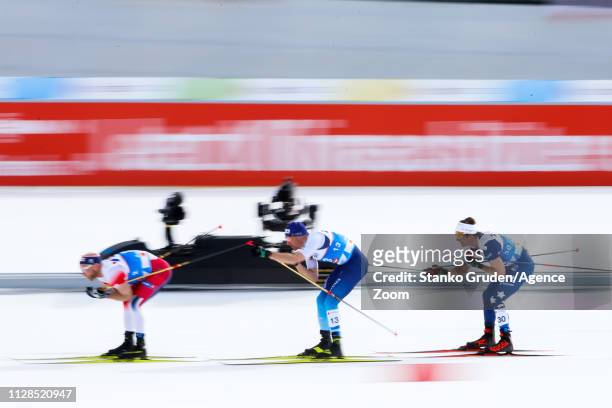 Martin Johnsrud Sundby of Norway in action during the FIS Nordic World Ski Championships Men's Cross Country Mass Start on March 3, 2019 in Seefeld,...