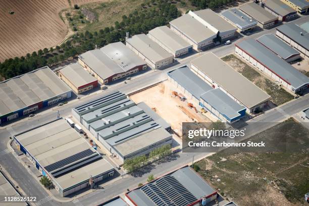 industrial zone, aerial view - empleo y trabajo ストックフォトと画像