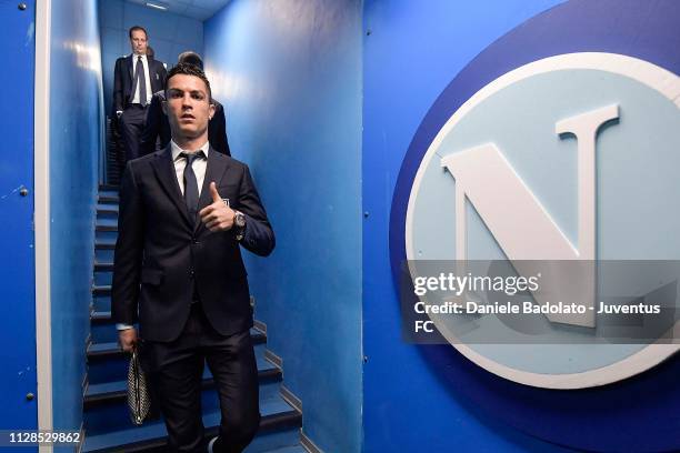 Juventus player Cristiano Ronaldo during the Serie A match between SSC Napoli and Juventus at Stadio San Paolo on March 3, 2019 in Naples, Italy.