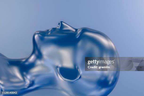 blank futuristic cyborg head - hibernation stock pictures, royalty-free photos & images