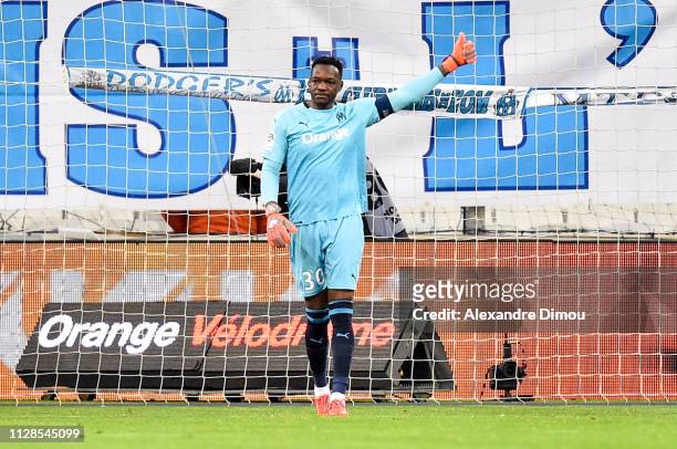 Steve Mandanda of Marseille during the Ligue 1 match between Olympique Marseille and AS Saint Etienne on March 3, 2019 in Marseille, France.