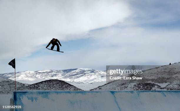 Seppe Smits of Belgium competes in the Men's Snowboard Slopestyle Semifinals at the FIS Snowboard World Championships on February 09, 2019 at Park...