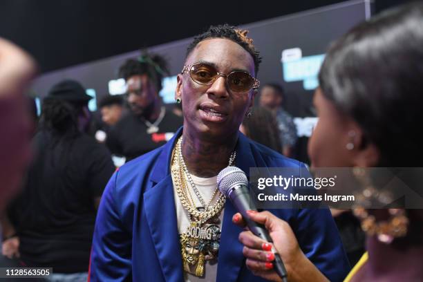 Soulja Boy attends the 2019 BET Social Awards at Tyler Perry Studio on March 3, 2019 in Atlanta, Georgia.