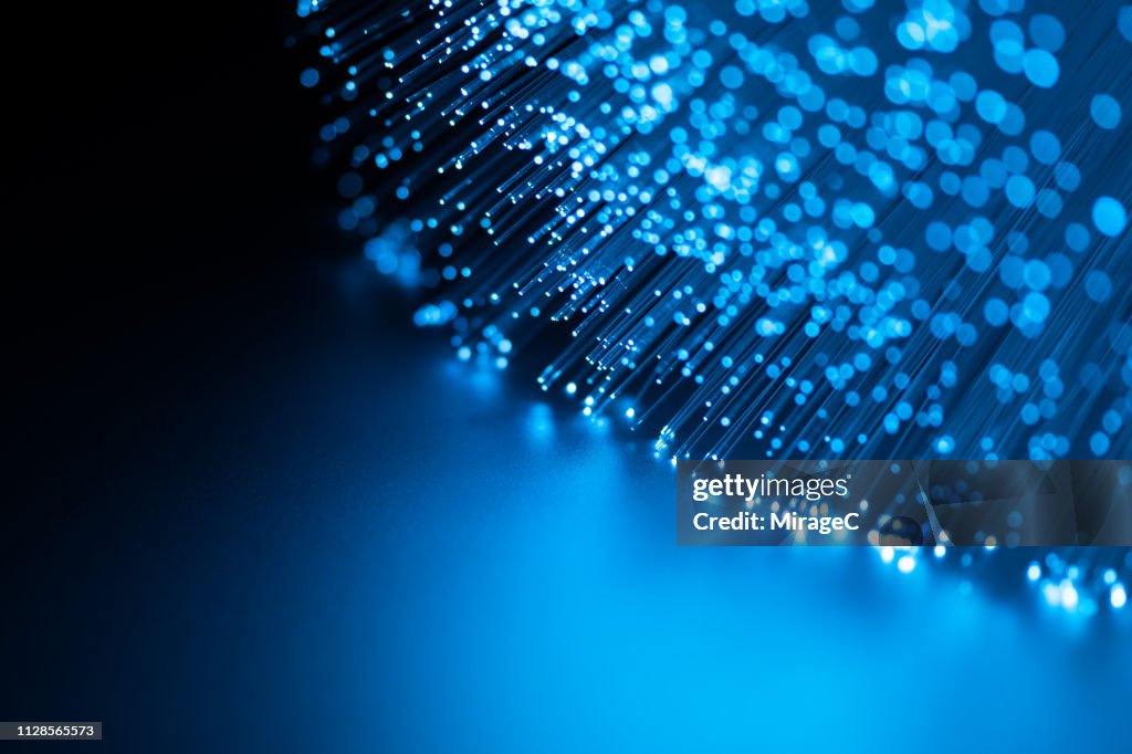Illuminated Blue Fiber Optics