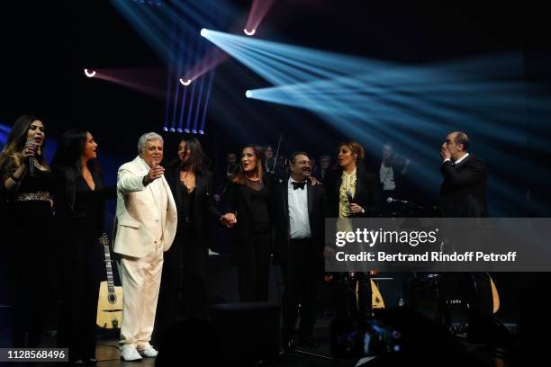 Enrico Macias Performs for his 80th Anniversary at L'Olympia on February 09, 2019 in Paris, France.