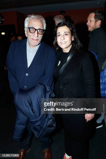 Gerard Darmon and Jocya Macias attend Enrico Macias 80th Anniversary at L'Olympia on February 09, 2019 in Paris, France.