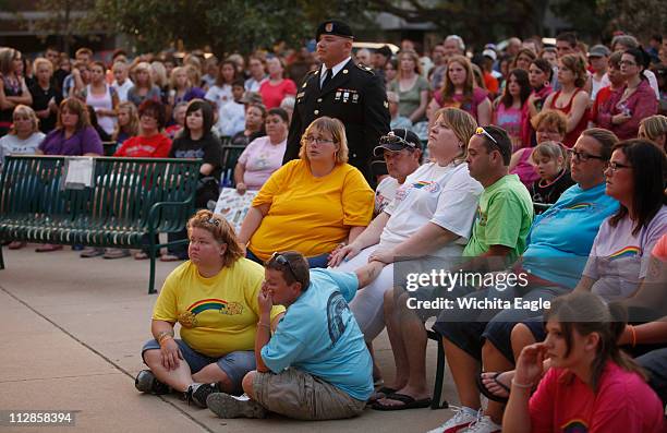 Alicia DeBolt's family gathered for a candlelight prayer vigil in downtown Great Bend, Kansas, to honor her memory on Monday, August 30, 2010....